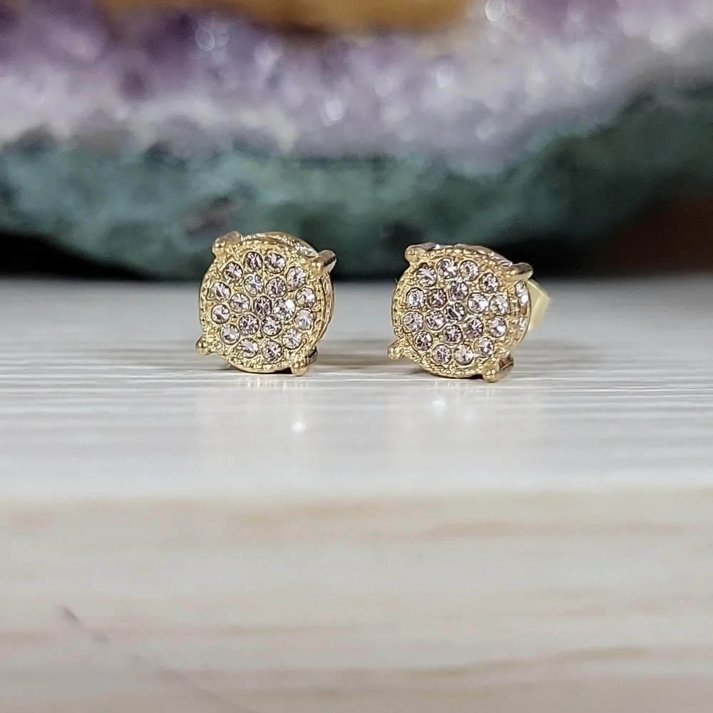 Hip Hop CZ Stud Earrings, unisex - Picture 6 of 8